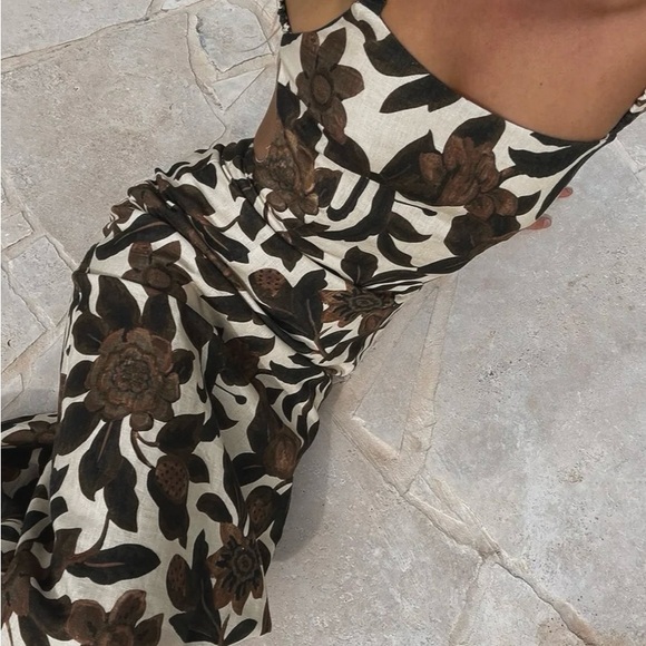 Commense Dresses & Skirts - Commense Backless black and white long formal floral zipper dress